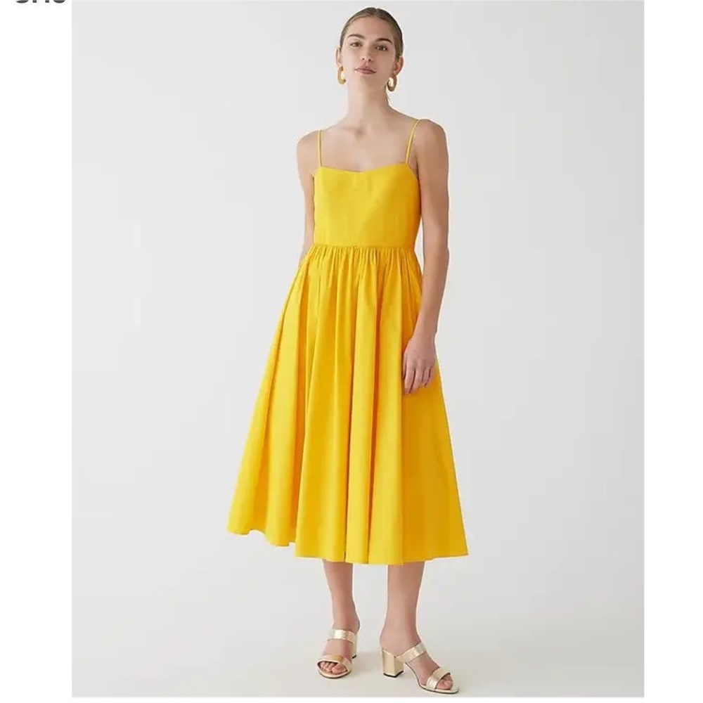 J. Crew • NWT • A-line stretch cotton poplin midi dress